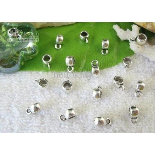 1800pcs Tibetan Silver barrel bail connectors A10108