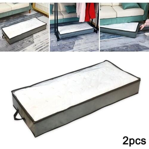 2PCS Storage Bag Underbed For Comforter Blanket Household Organization