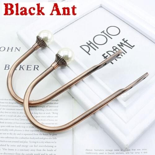 2Pcs Metal Pearl U-shape Hooks For Curtain Hanger Wall Hook Buckle Luxurious Curtain Accessories Clip Tieback Holder CP081#4