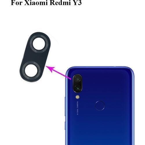 2PCS High quality For Xiaomi Redmi Y3 Y 3 Back Rear Camera Glass Lens test good For Xiao mi hongmi y3 miY3 Replacement Parts