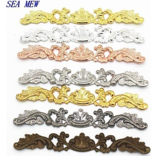 20pcs Metal Brass Stamping 7x78mm Filigree Flowers Slice DIY Handmade Accessories For Jewelry Making