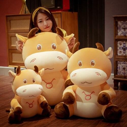 40cm Creative Kawaii Taurus Doll Plush Toy Soft Stuffed Cattle Animals Pillow Room Sofa Decor for Kids Baby Children Friend