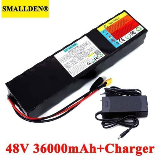 48V 36Ah E-bike Lithium ion Battery Pack 18650 36000mAh E-bicycle conversion kit 1000w and 54.6V Charger XT60 Plug