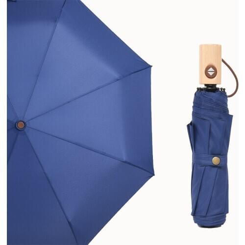 Automatic opening and closing umbrella small fresh solid color tri-fold umbrella 8 bone umbrella big umbrella Three-folding