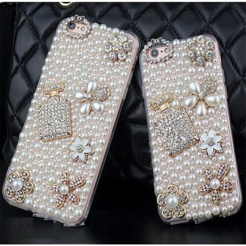 Diamond Pearl Flower Perfume Bottle Case For Samsung S20 S20 Plus S8 S9 S10 PLUS S10 Lite Note 5 8 9