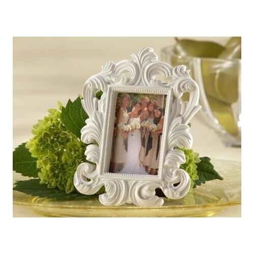 Fine 300pcs/lot White Baroque photo frame wedding place card holder picture frames