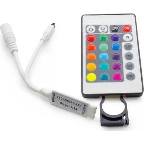 3 years warranty 2021 lowest price Mini 24 keys RGB IR Remote Controller LED strip controller Small RGB Controller output 3*2 A