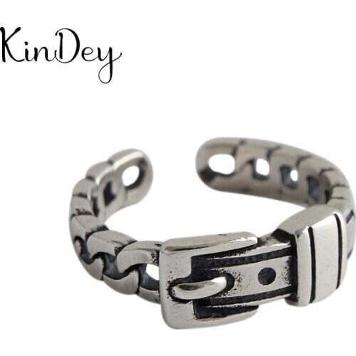 Personality Gothic Vintage Belt Rings For Women Bridal Wedding Engagement Punk Resizable Antique Rings Rock Jewelry