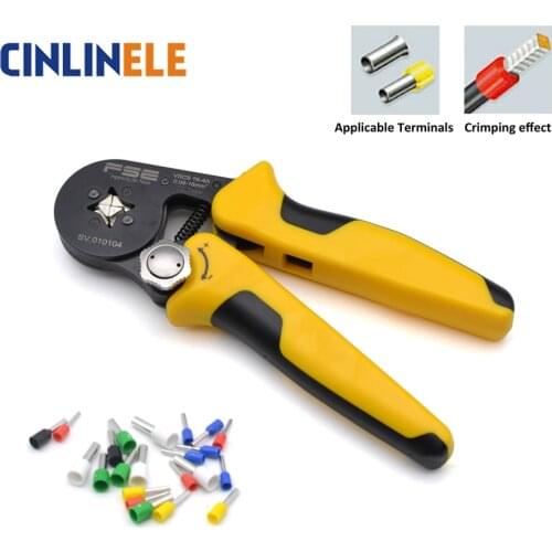 0.08-16mm 11-5AWG Exquisite Package Adjustable Precise Crimp Pliers Tube Bootlace Terminal Crimping Hand Tool HSC8 6-4 VSC9 16-4