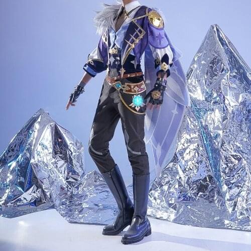 Anime Genshin Impact Kaeya Mondstadt Knights Cosplay Costume Game Suit Uniform Halloween For Men 2021 NEW