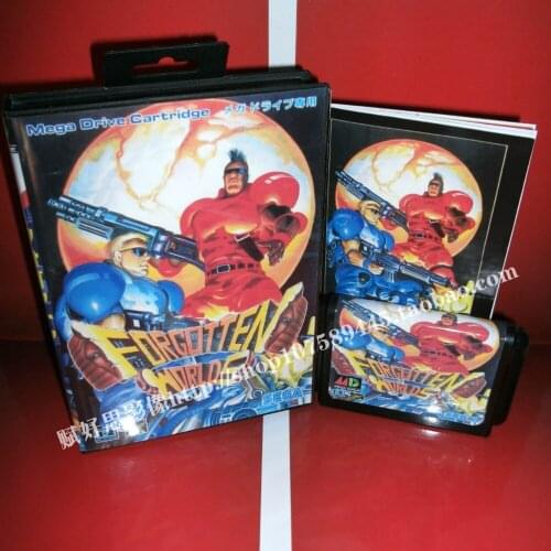 Hottest Sega MD game - Forgotten worlds with Box and Manual for 16 bit Sega MD game Cartridge Megadrive Genesis system
