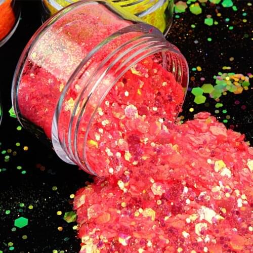 Ombre Baby Blue Fairy Chunky Glitter Sequins For Nail Design Mixed Flakes 3D Nail Art Decorations UV Gel Polish Manicure Nail