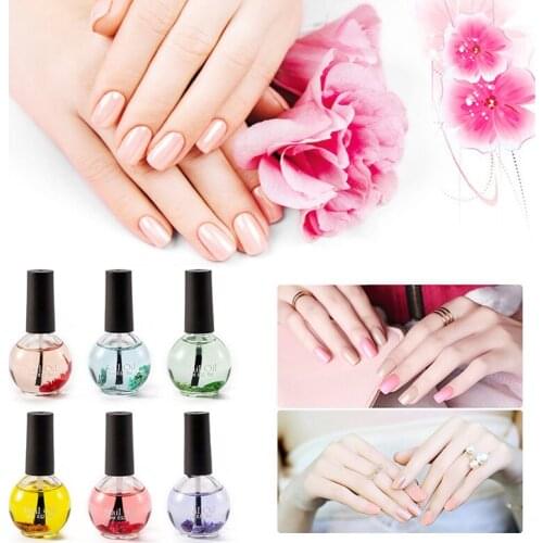 Nail Care Oil Nail Cuticle Revitalizer Nail Oil 15ML Nail Edge Care Oil Moisturizing Dried Flowers Nail Art Tools Care TSLM1