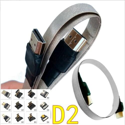 Micro HDMI-kompatibel BIS Winkel Männlich zu Mini /Micro HDMI FPC Flach Kabel Anti-störungen Multicopter Luft fotografie