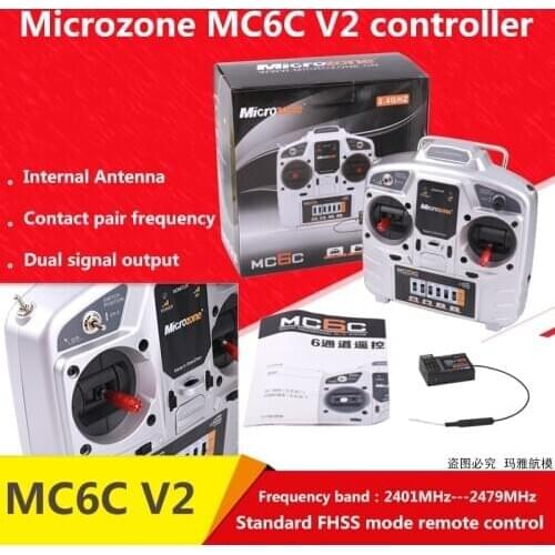 MicroZone MC6C v2 2.4G 6CH controller transmitter receiver radio system for RC airplane drone multirotor helicopter car boat