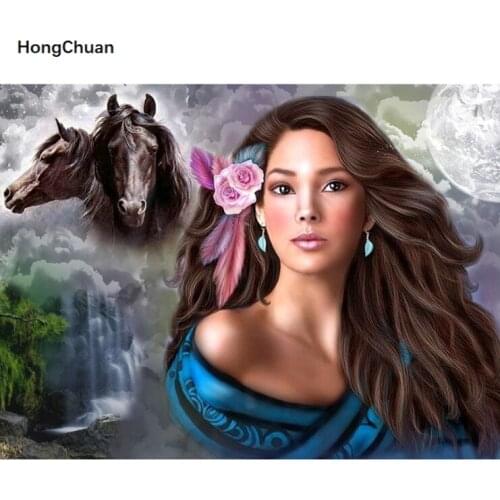 Beauty Horse Mural Fast Delivery Square/Round Diamond Embroidery Mosaic DIY 5D Diamond Painting Home Decoration Cross Stitch