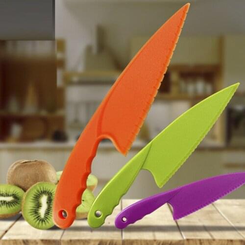 Plastic 6 Pcs Set Multi-function Children Fruit Knife Birthday Cake Holder Knife Cheese Dessert Knife Bread Knife Kitchen Knives