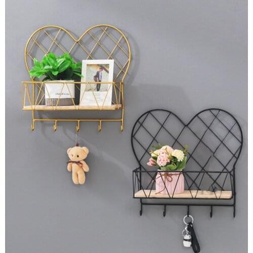 Hanging Rack Wall-mounted Stable Wrought Iron Multipurpose Storage Bracket for Living Room Storage Holders