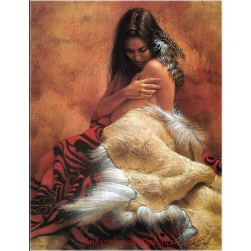 Needlework for embroidery DIY French DMC High Quality - Counted Cross Stitch Kits 14 ct Oil painting - Wrapped in Warmth