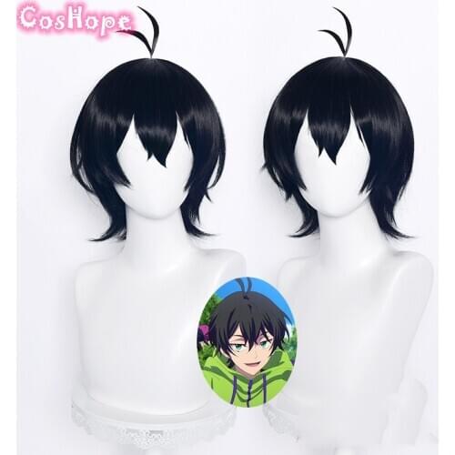 Sk8 the Infinity Miya Cosplay 33cm Wig Short Black Wig Cosplay Anime Cosplay Wigs Heat Resistant Synthetic Wigs Halloween