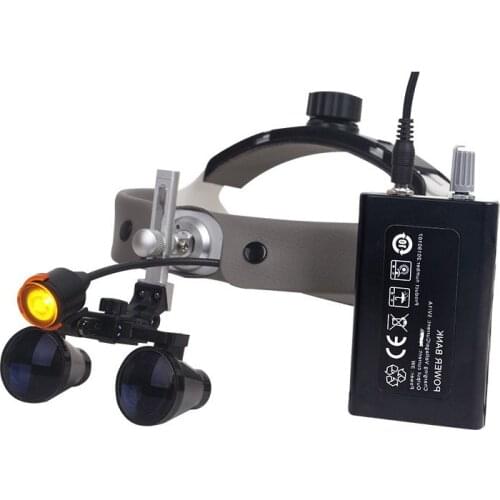 2.5X/3.5X Helmet Dental Loups Illuminated Dentist Binoculars Magnifier with Spotlight Headlamp Optical Filter f Medical Surgery
