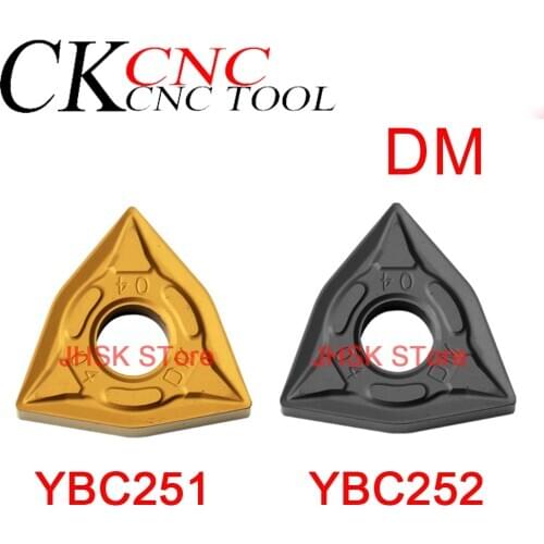 10pcs CNC external turning blade WNMG080408-DM YBC251 / YBD151 WNMG080412-DM YBC252 semi-finishing blade for steel and cast iron