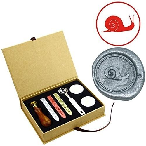 Snails Wax Seal Stamps Kit Gift Art Brass Wooden Handle Wedding Party invitation Envelope Stamps