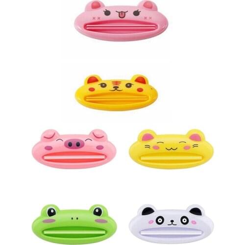 6PCS Toothpaste Tube Extruding Device Cute And Practical Cartoon Animal Plastic Tube Extruding Device