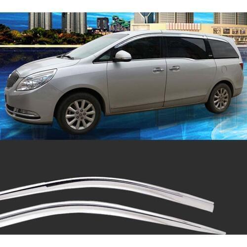 1 Set Brand New Chrome Side Vent Sun Shade Window Visors Rain Guard Deflectors For Buick GL8 2014-2018