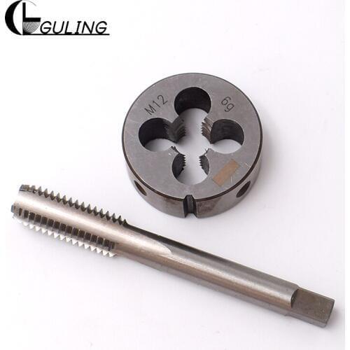 GULING 1 set 2pcs HSS Metric Right Hand Tap and Die set Fine screw tap Round die M20X0. 5 M20X0.75 M20X1 M20X1.5 plug taps dies
