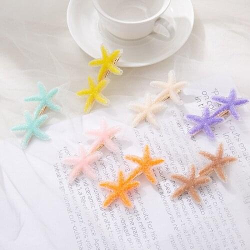 10/5PCS Starfish Hair Clips Barrettes Cute Girl MIX Color Matching Fashion Hair Accessorie Hairpins BB Clip Novelty Styling Tool