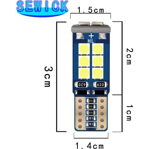 100Pcs Car 12V T10 Canbus 16SMD 3030 No Error 168 W5W Turn Side License Plate Light Parking Clearance Bulbs wholesale