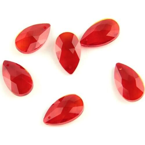20pcs/100pcs Red 22mm 38mm 50mm Teardrop Chandelier Crystal Pendants Prisms Parts Beads for Wedding Decoration