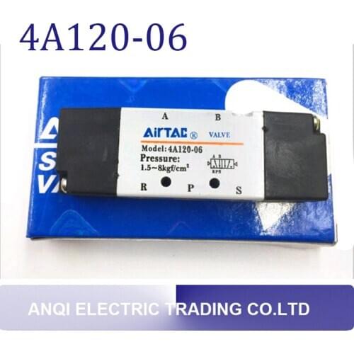 5 Way 2 Position 1/8" inch Pneumatic Air Control Solenoid Valve 4A120-06 Inlet Outlet Exhaust 1/8" bsp