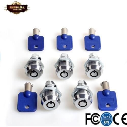 5 Pcs / Lot Arcade Machine Parts Short Cash Door Tool Box Tubular Cam Locks + 5x Same Number Keys For Arcade Game Machine