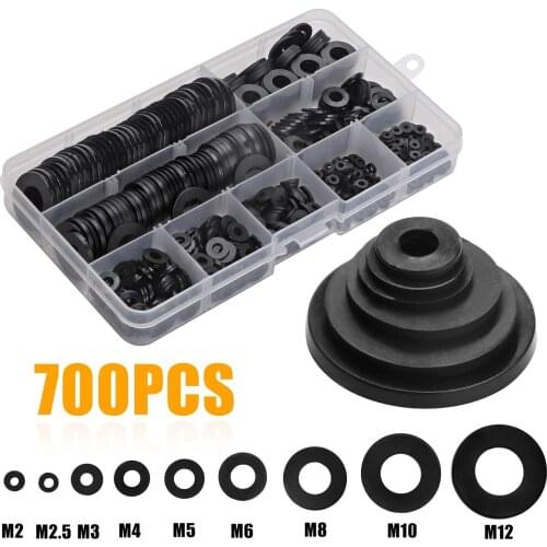 870/700pcs Nylon Washers Flat Assortment Kit Metric Sealing Spacer Gasket Ring M2 M2.5 M3 M4 M5 M6 M8 M10 M12 Washer