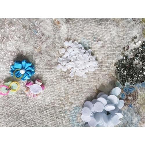 Pet Headaccessories Gaskets and Metal Buttons Dog head flower Foil and metal Button Fittings 200pcs