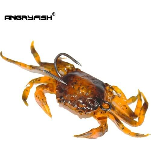 Angryfish 1pcs Lifelike Artificial 3D Fishing Lures Crab Bait With Sharp Hooks, Fishing Tackle Accessory Tool