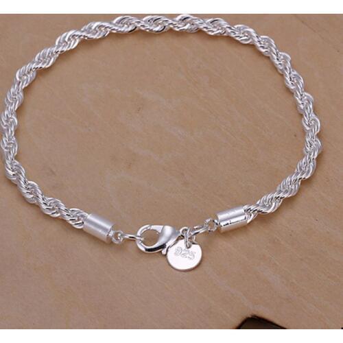 Free Shipping online shopping india jewelry silver plated Flash twisted rope men bracelet collier plastron SMTH207