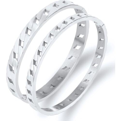 2021 Summer Newest Popular & High Quality Stainless Steel Hollow Bracelet Lover Bangle For Women & Men Party Gifts Wholesale