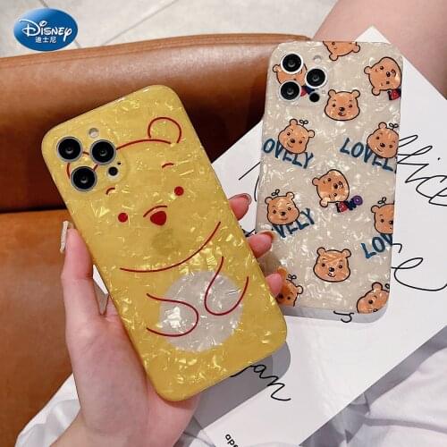 DISNEY Winnie the Pooh Silicone Case for IPhone 11 12Pro Xs Max iPhone 7 8 Plus Official Liquid Silicon 360 Full Cove zz0805