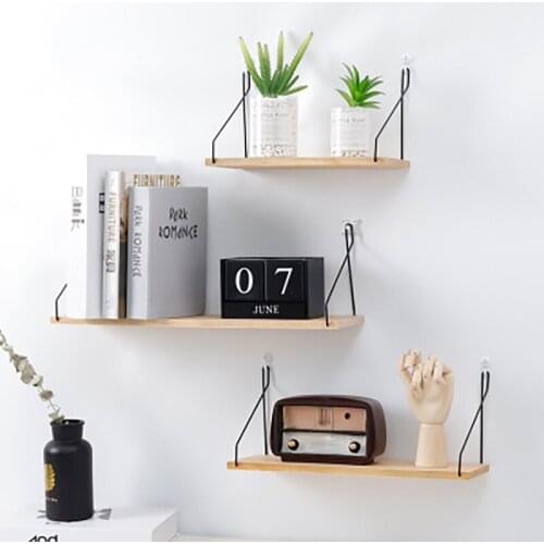Wooden Iron Wall Shelf Wall Mounted Storage Rack Organization for Kitchen Bedroom Home Decor Kid Room DIY Wall Decoration Holder