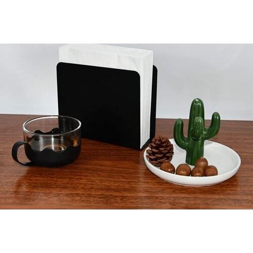 Napkin Holder with Non-slip Mat Solid Color Simple Freestanding Tabletop Organizer