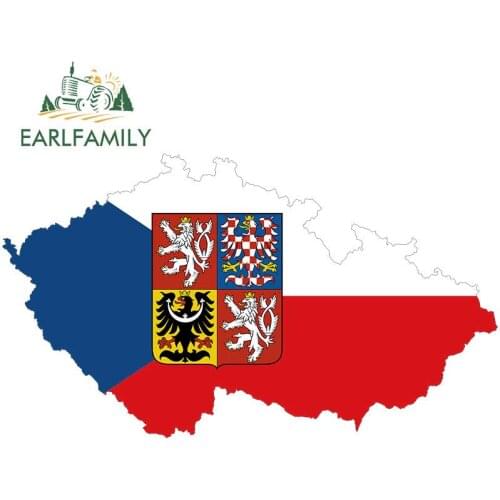 EARLFAMILY 13cm x 7.6cm National Flag Emblem Czech Republic Flag Decal Window Bumper Car Sticker Waterproof Car Accessories