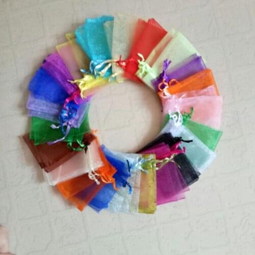 Hot Sale 50pcs 10x15cm organza Gift bags jewelry drawstring Packaging Bags Wedding Christmas party Bag drawstring Yarn bags