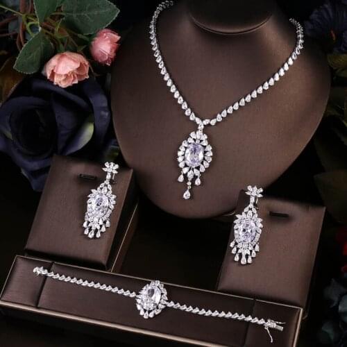 Jankelly Hotsale African 3pc Bridal Jewelry Sets New Fashion Dubai Jewelry Set For Women Wedding Party Accessories Design