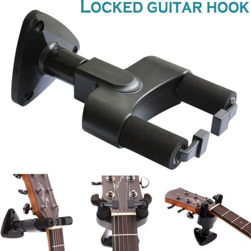Guitar Wall Hanger Hook with Automatic Lock Guitar Acoustic Mandolin Bass Holders Brackets BHD2