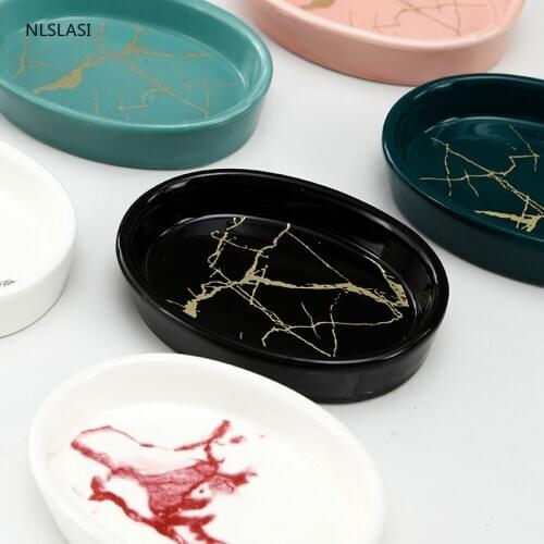 Nordic Style Marble Ceramic Soap Box Soap Storage Box Dish Tray Home Hotel Toilet Bathroom Set Tool Ornaments Decorations