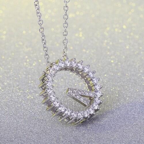 2020 New Korean Fashion Crystal Gear Lady Pendant Clavicle Necklace Wedding Prom Girlfriend Exquisite Gift Jewellery