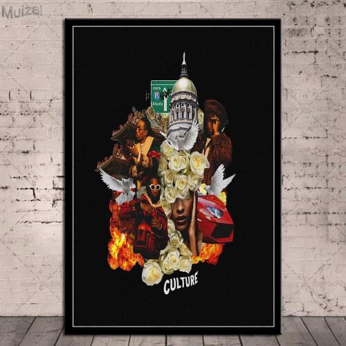 Migos Culture Poster Music Hot Album Canvas Painting Posters and Prints Wall Art Picture for Living Room Home Decor